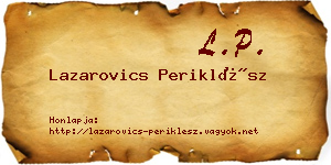 Lazarovics Periklész névjegykártya